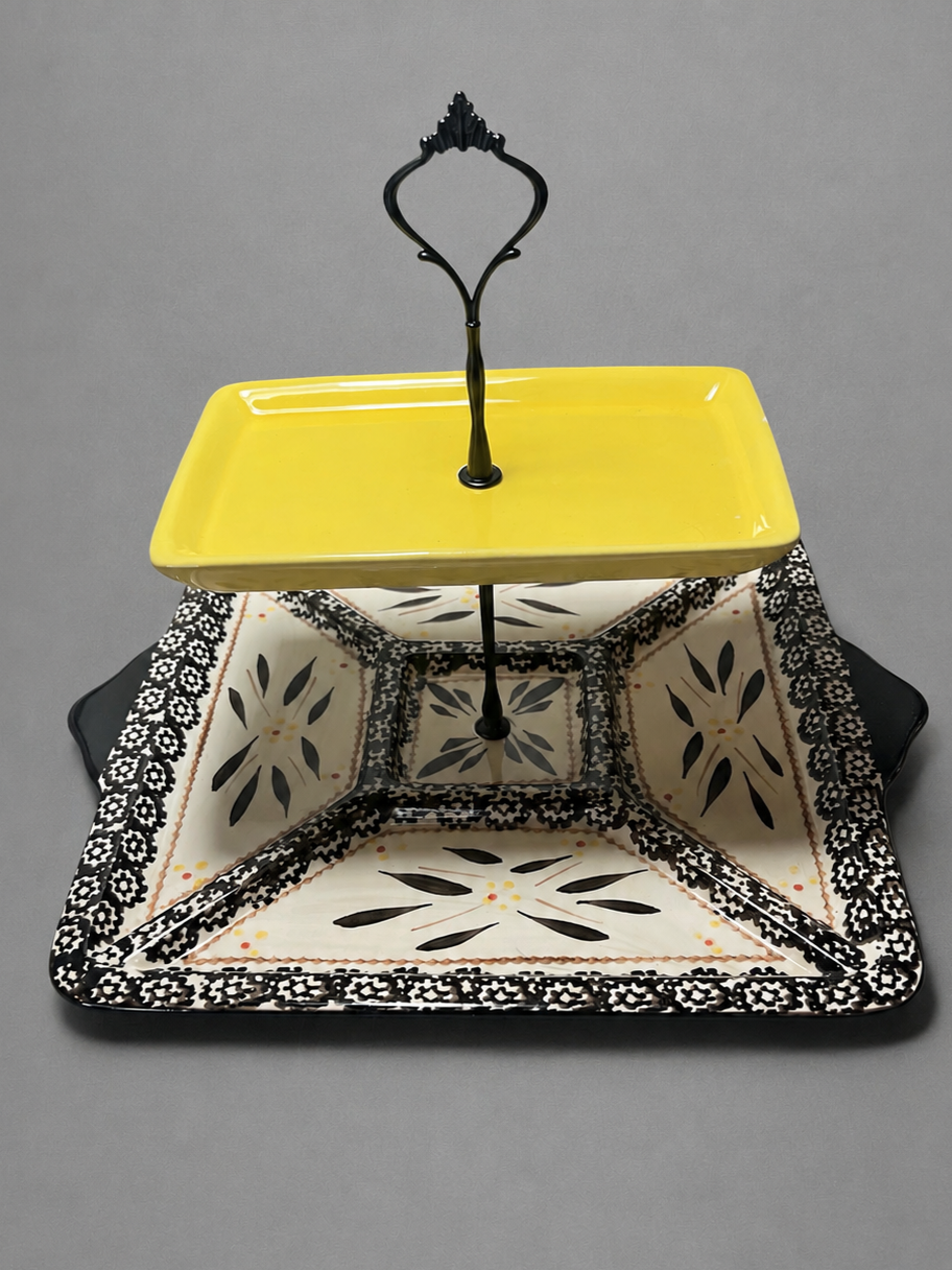 Two-Tier Ceramic Serving Tray | 2PA121