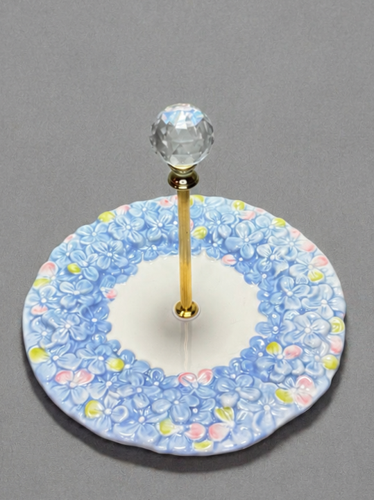 One Tier Floral Ceramic Jewelry Holder | 1PA103