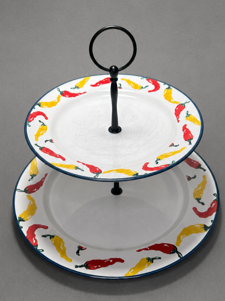 Chili Pepper 2-Tier Serving Tray | 2PA124