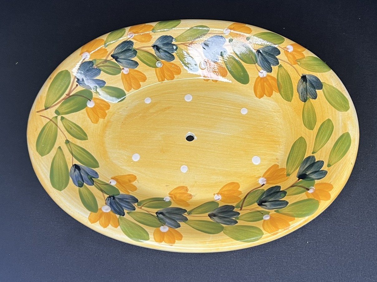 Hand-Painted Floral Oval Plate | PU102