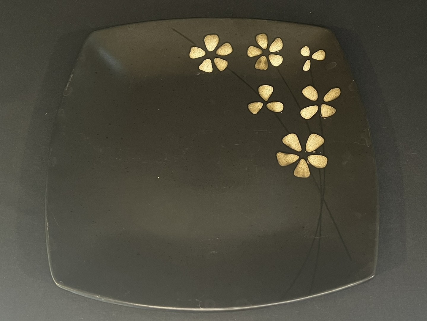 Floral Square Ceramic Plate | PS103