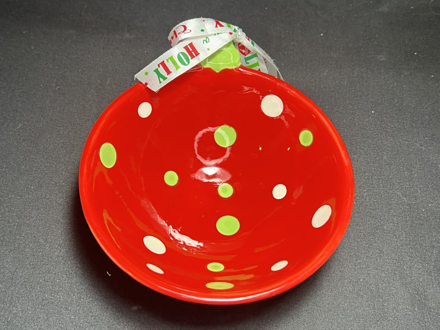 Festive Polka Dot Ceramic Bowl | H166