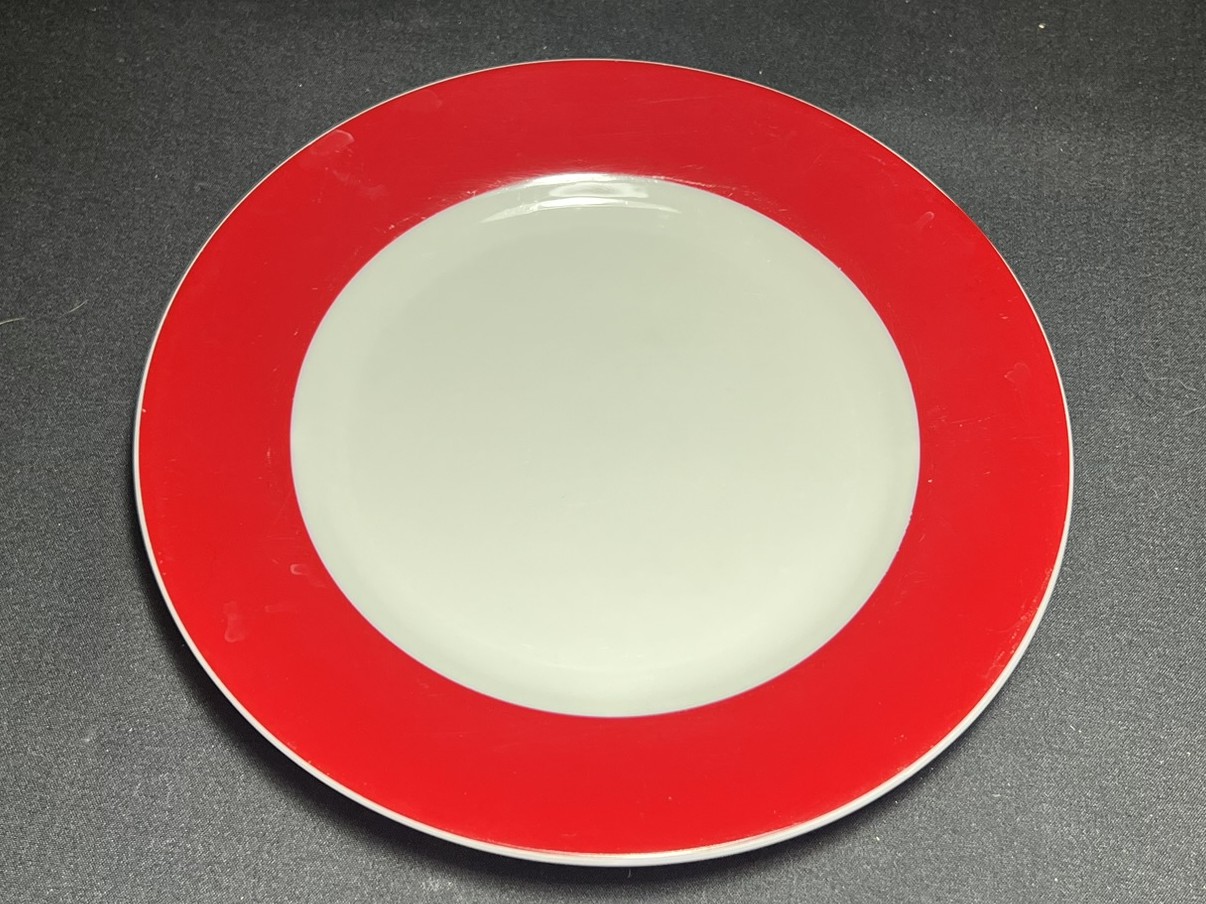 Red Rim Dinner Plate | PC146