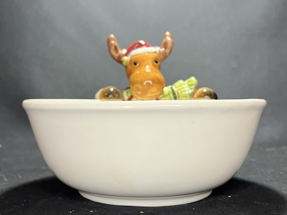 Holiday Moose Ceramic Bowl | H164