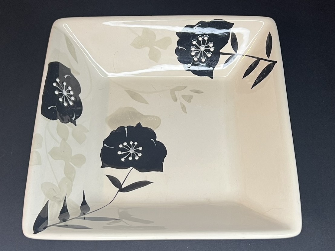 Square Floral Ceramic Bowl | B129