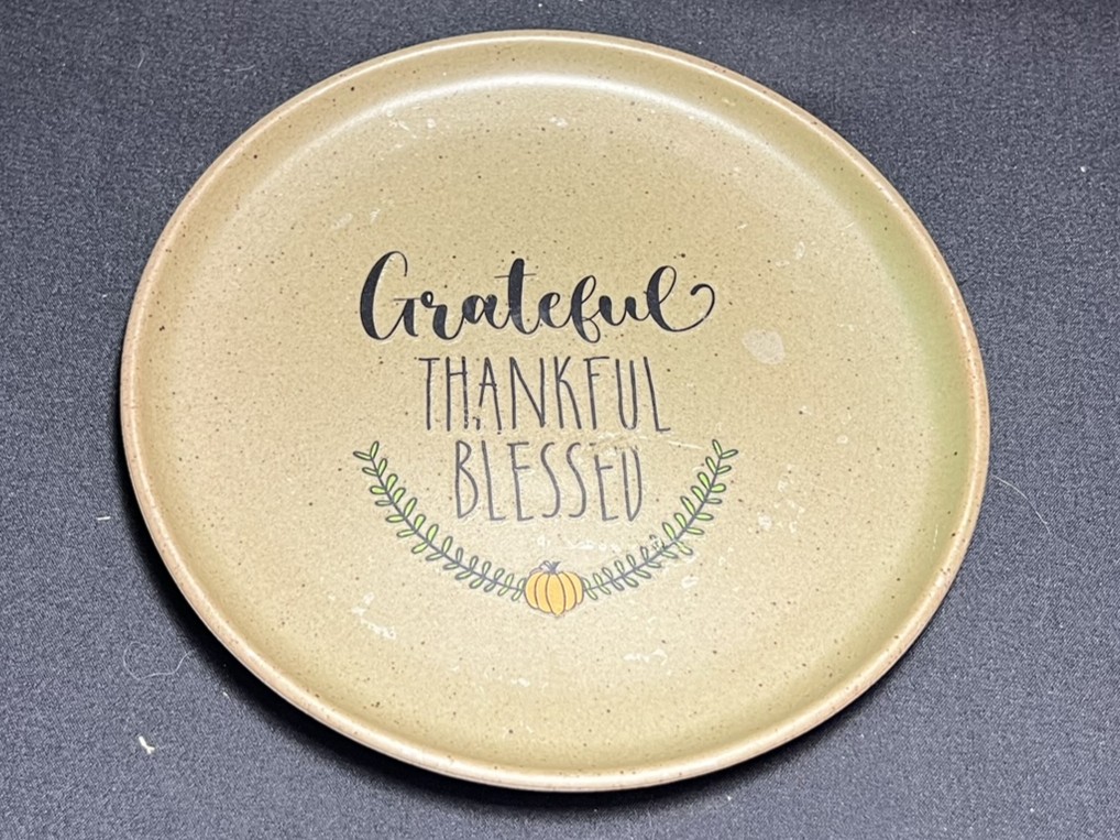 Grateful Thankful Blessed Plate | H201