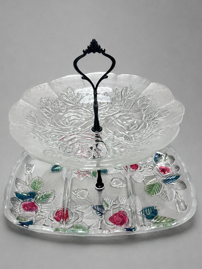 Decorative Glass Serving Tray Set | 2PA122