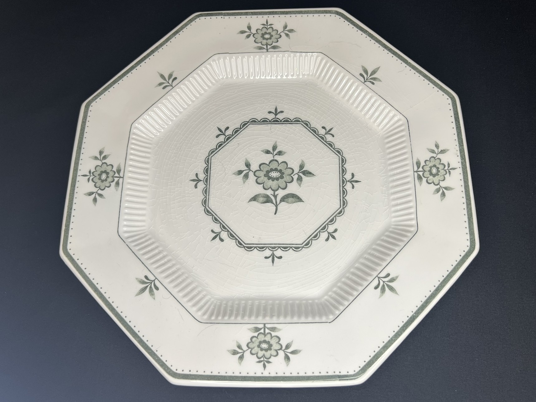 Octagon Floral Porcelain Plate | PO100