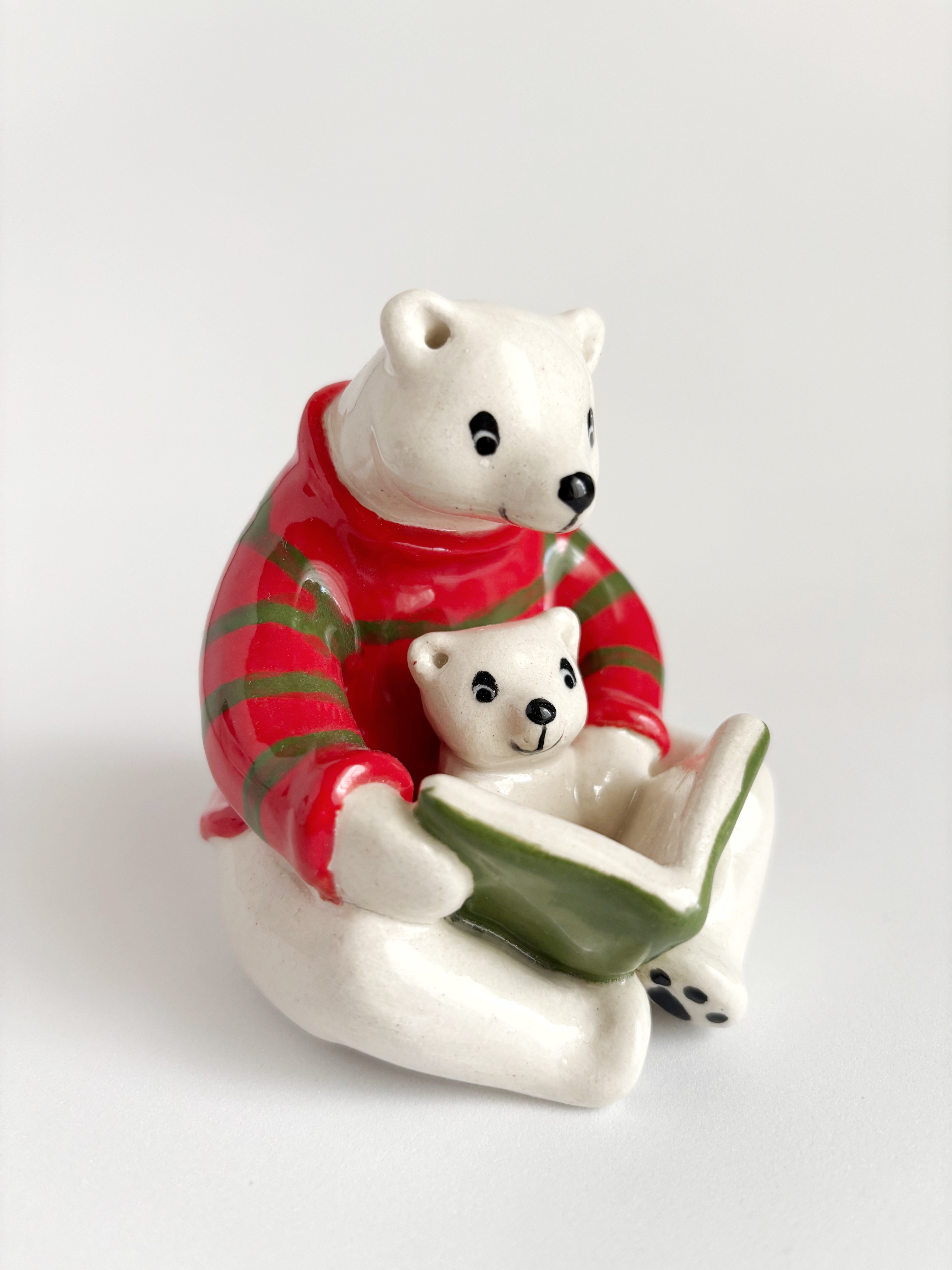 Polar Bear Reading to Cub