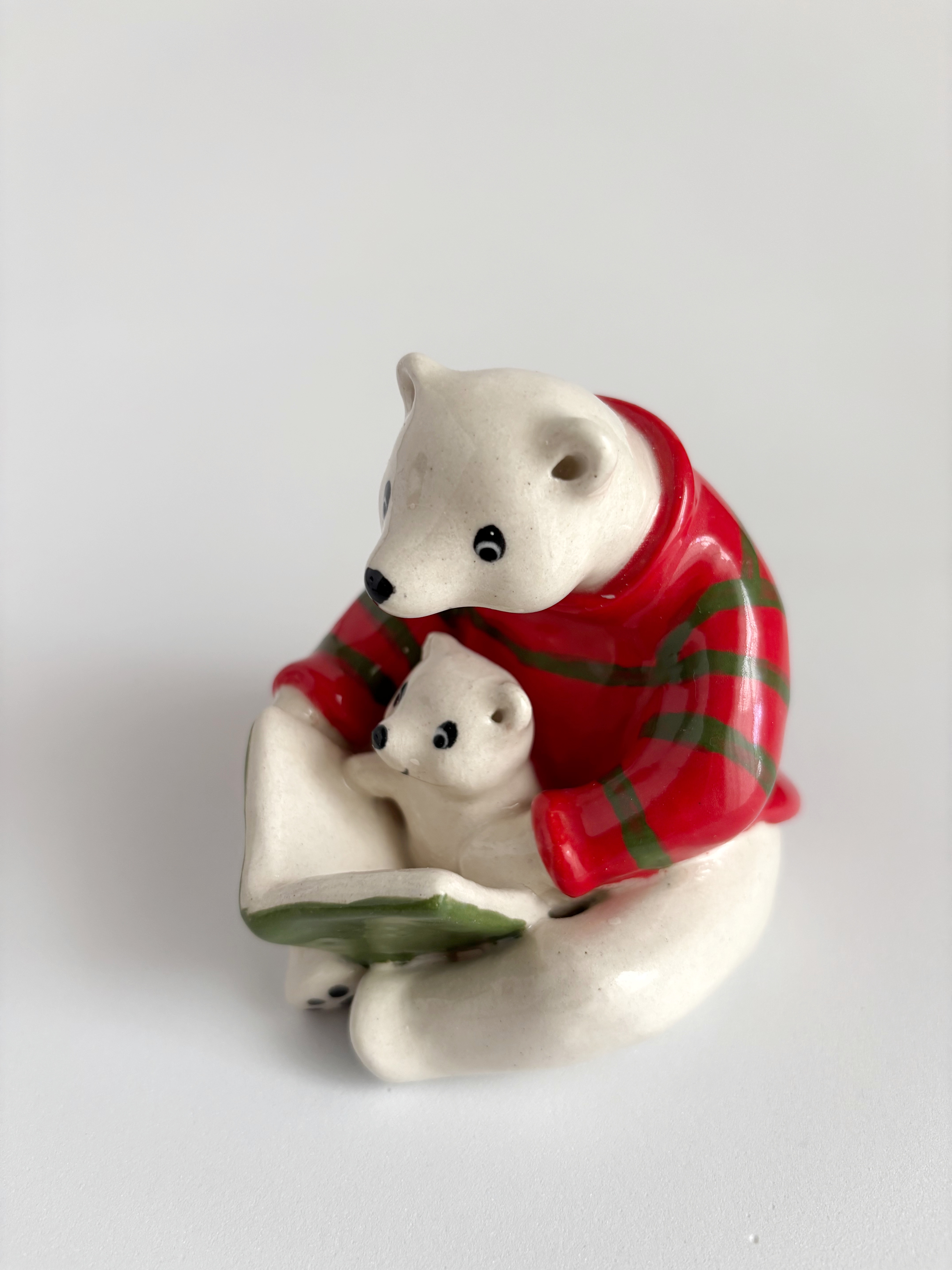 Polar Bear Reading to Cub