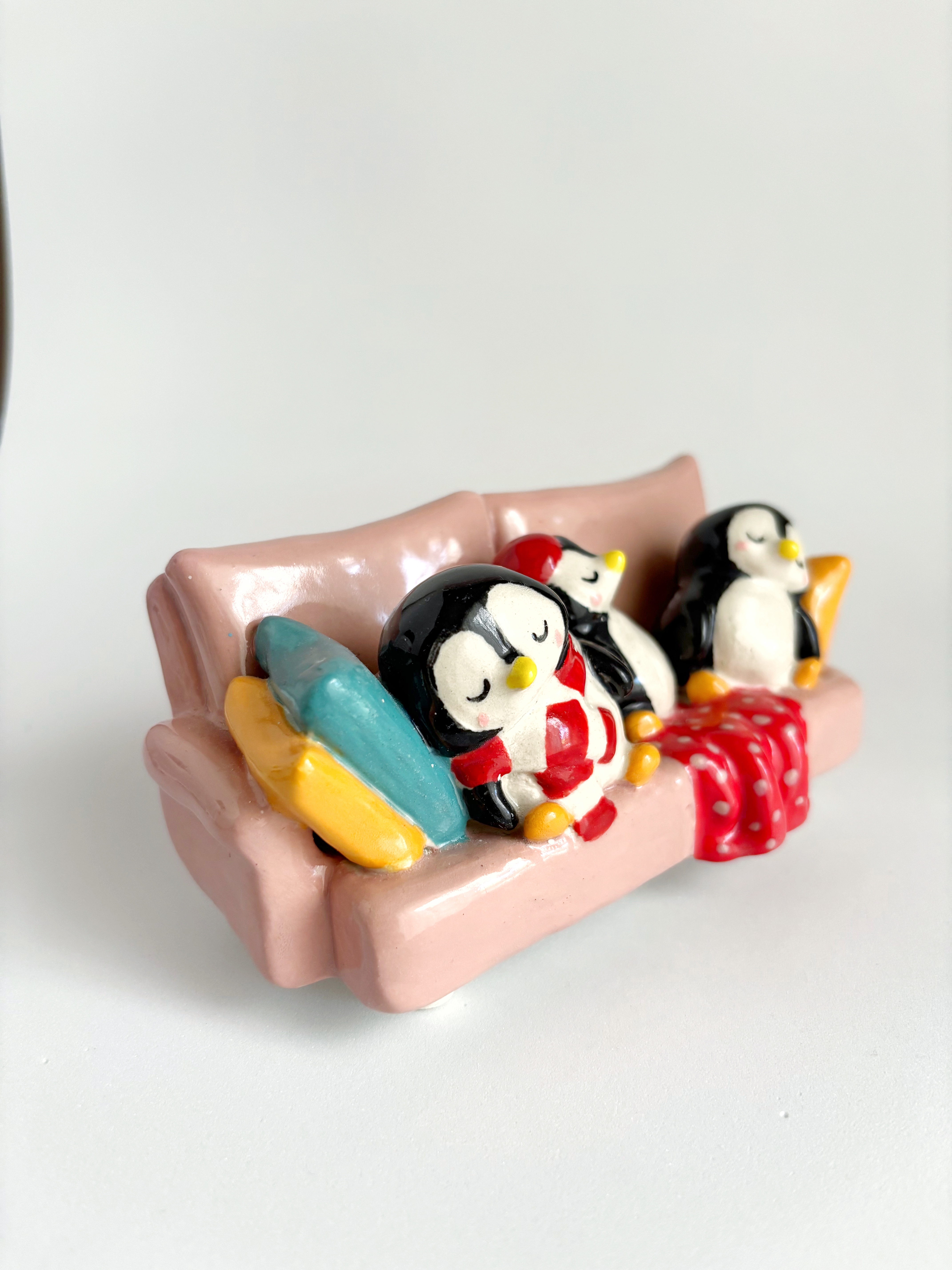 Three Penguins, One Sofa, Endless Dreams