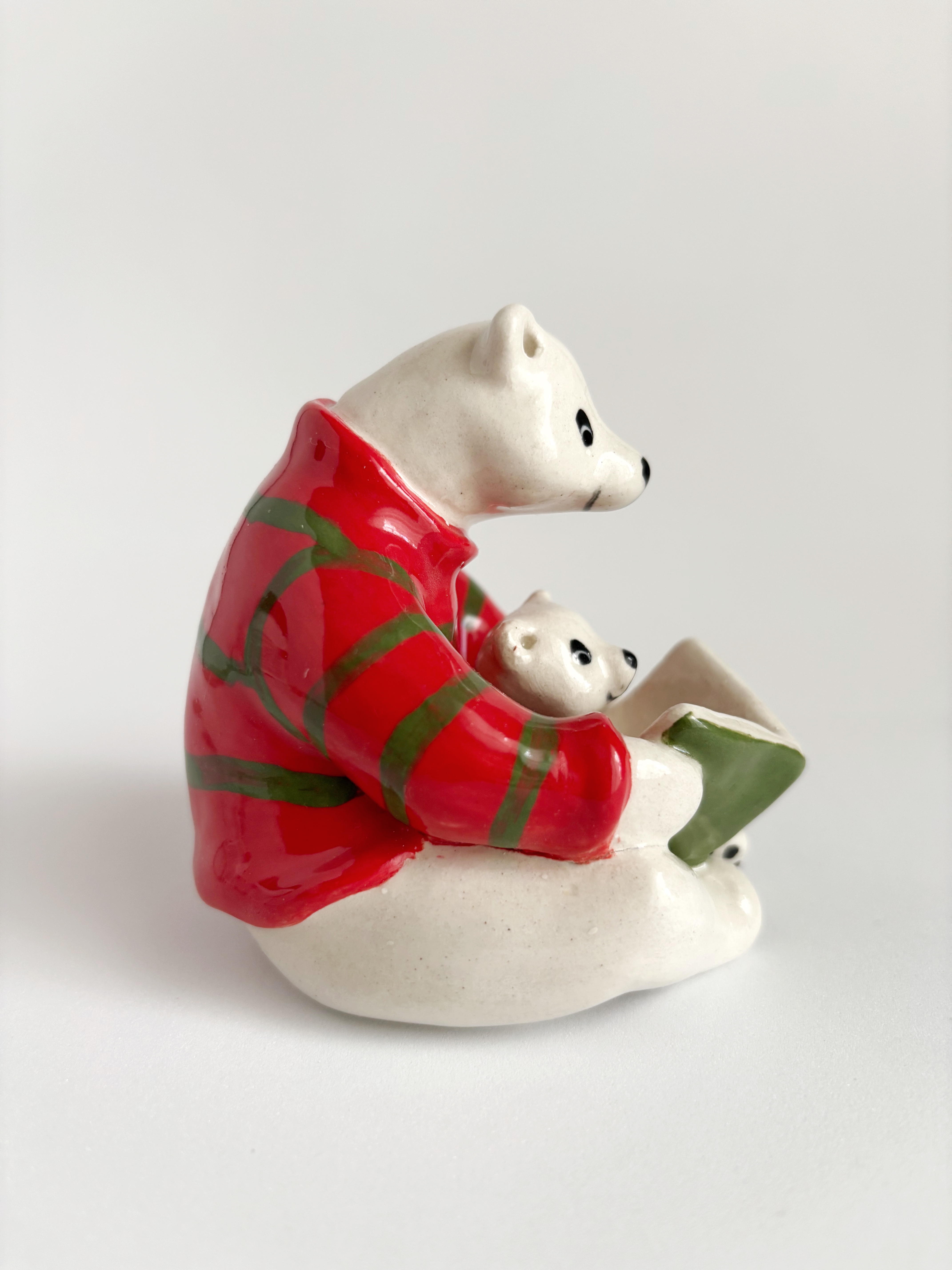 Polar Bear Reading to Cub