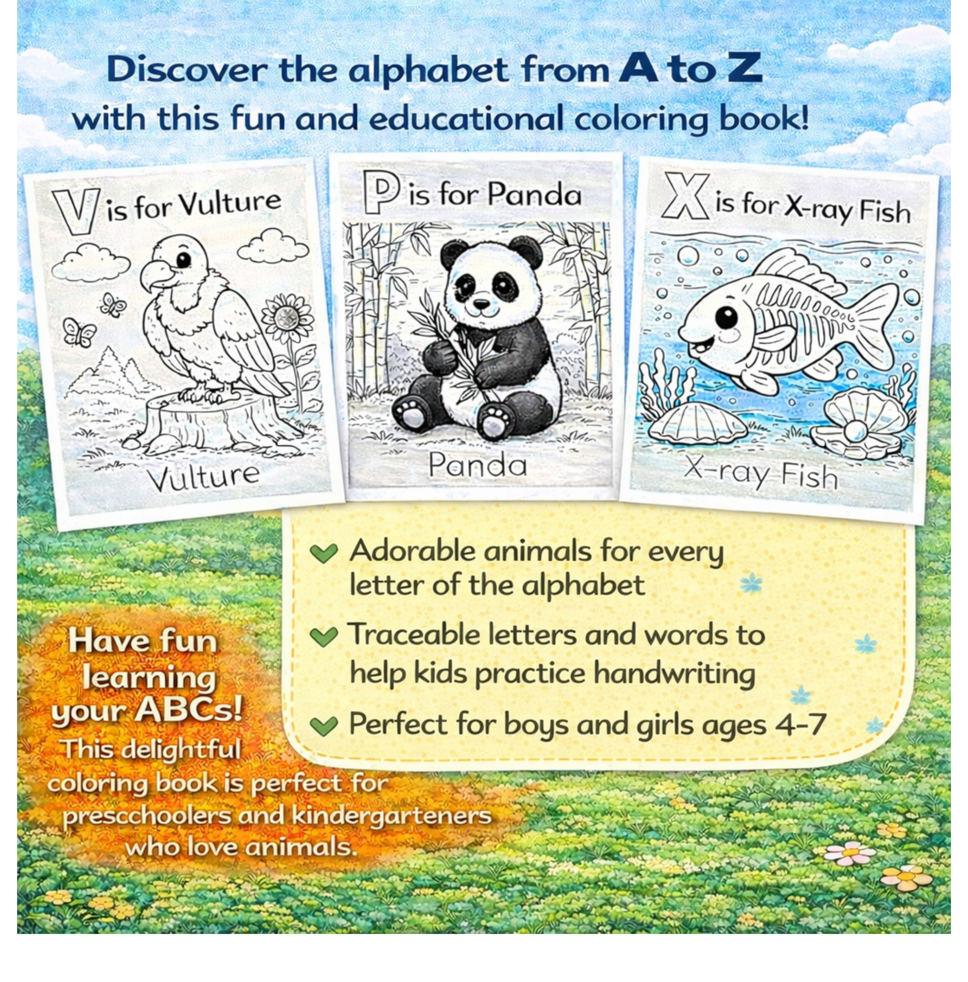 A-Z of Animal Colouring and Tracing Book
