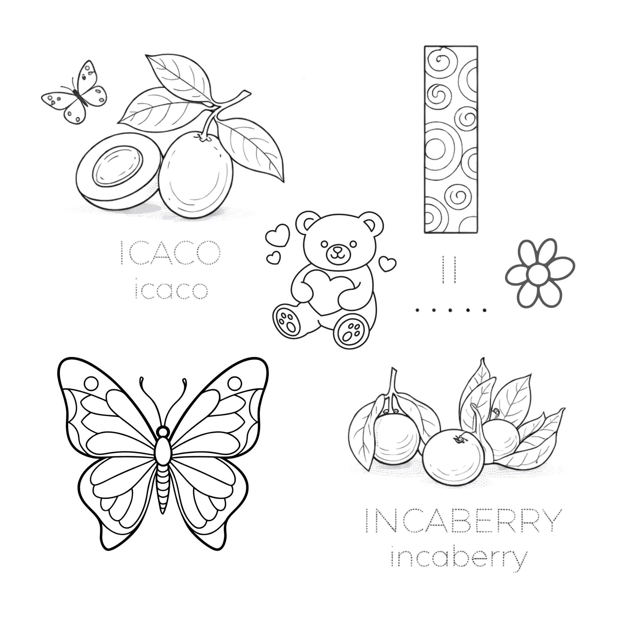 A-Z of Fruit Coloring and Tracing Book