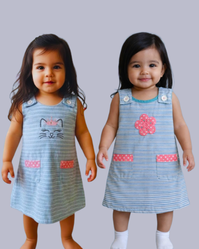 Blue Striped Baby Dress