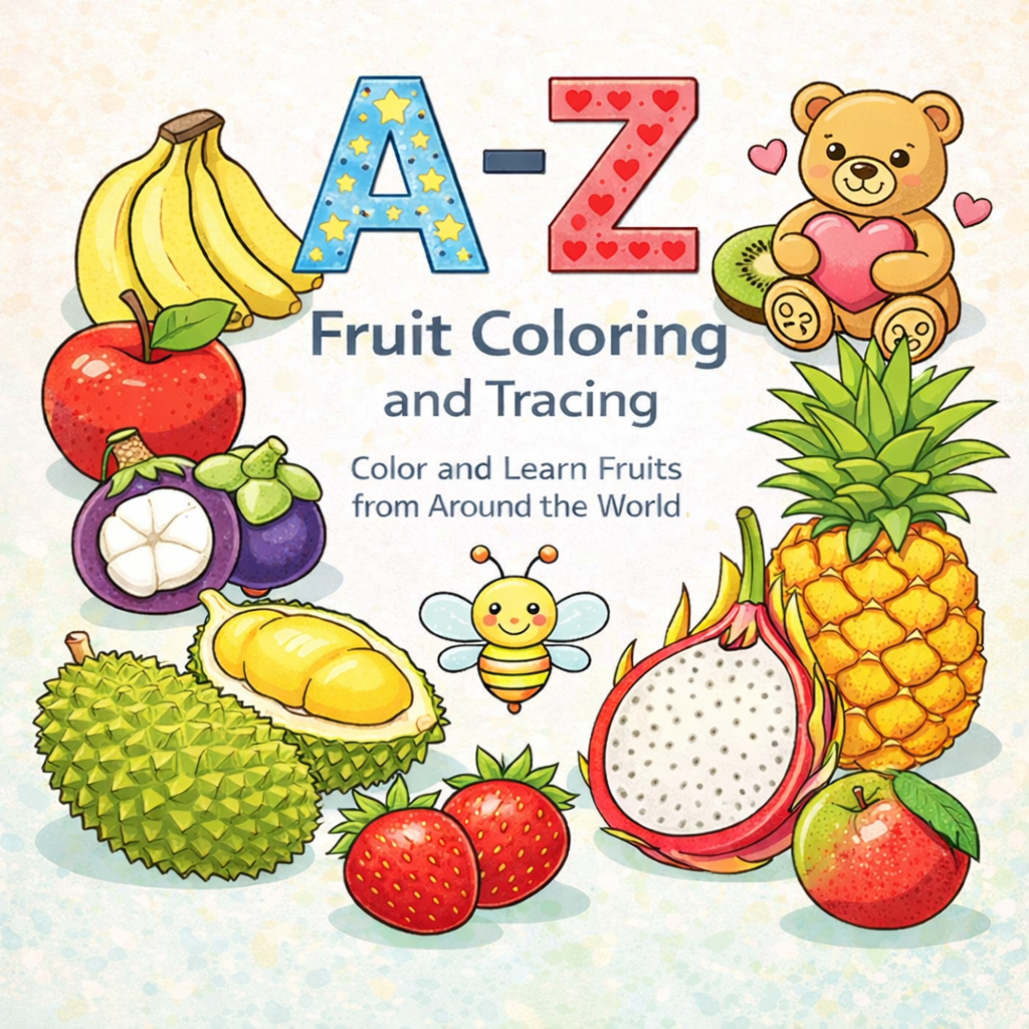 A-Z of Fruit Coloring and Tracing Book
