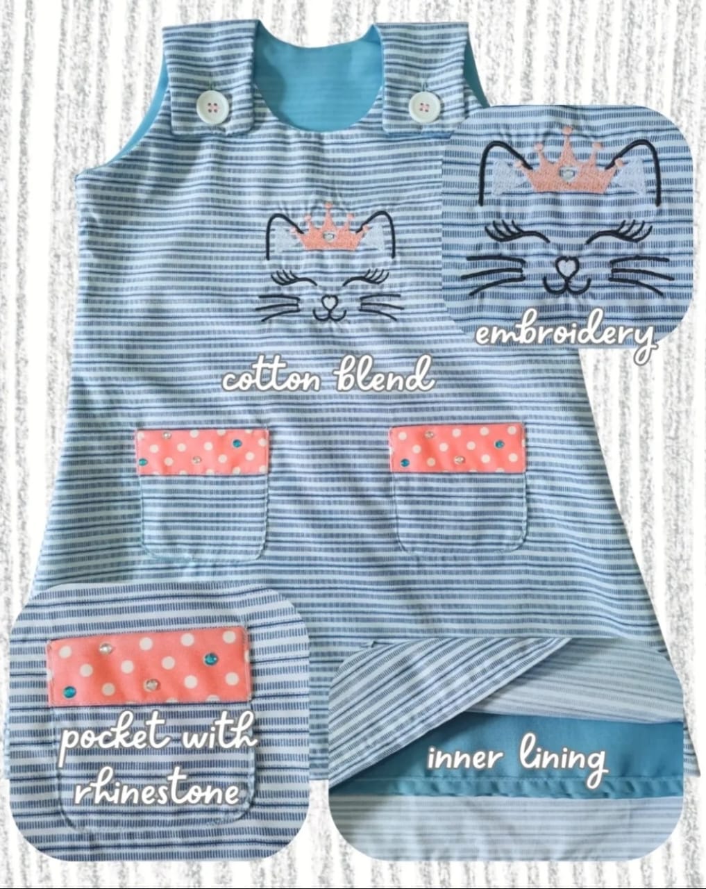 Blue Striped Baby Dress