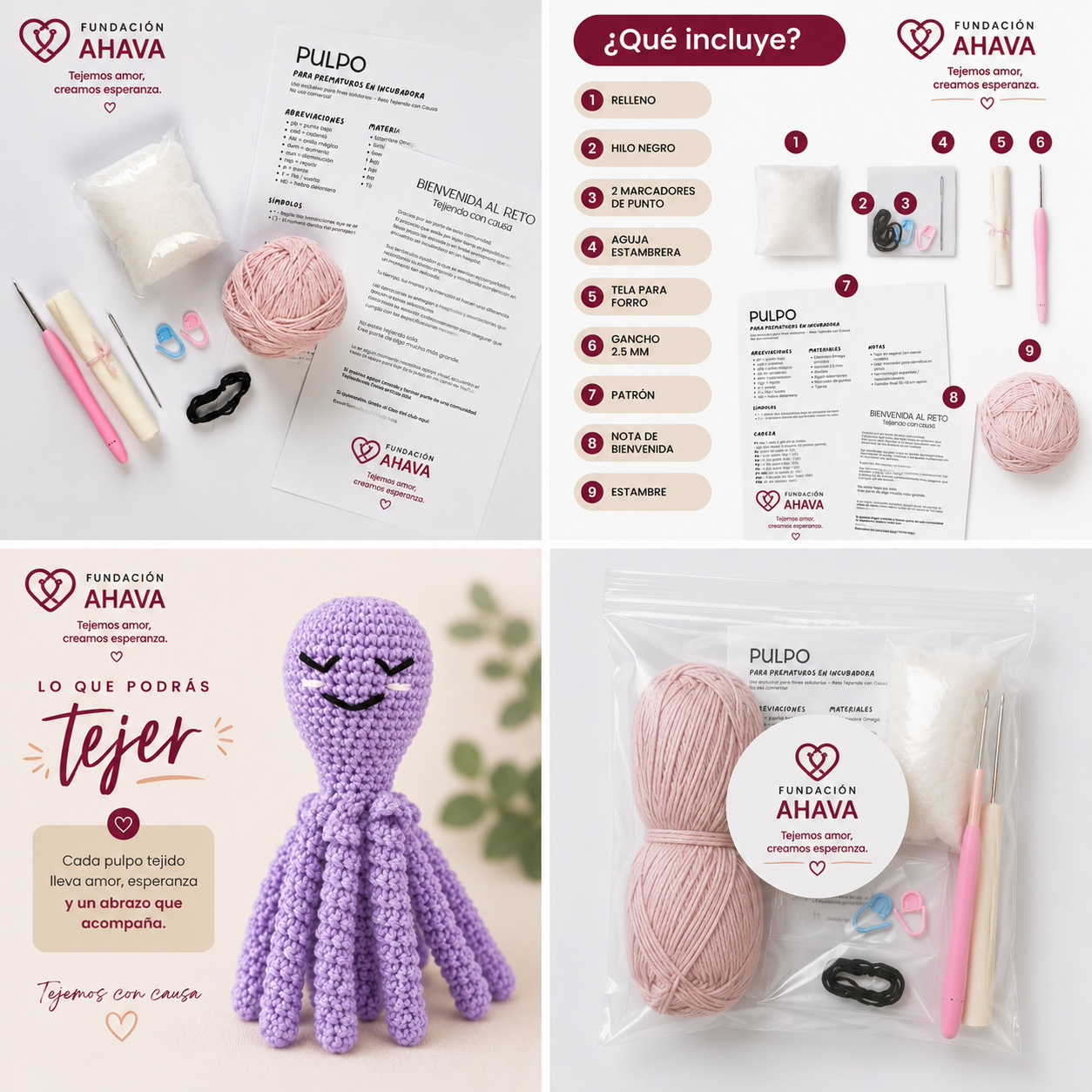Kit de Tejido Pulpo Solidario