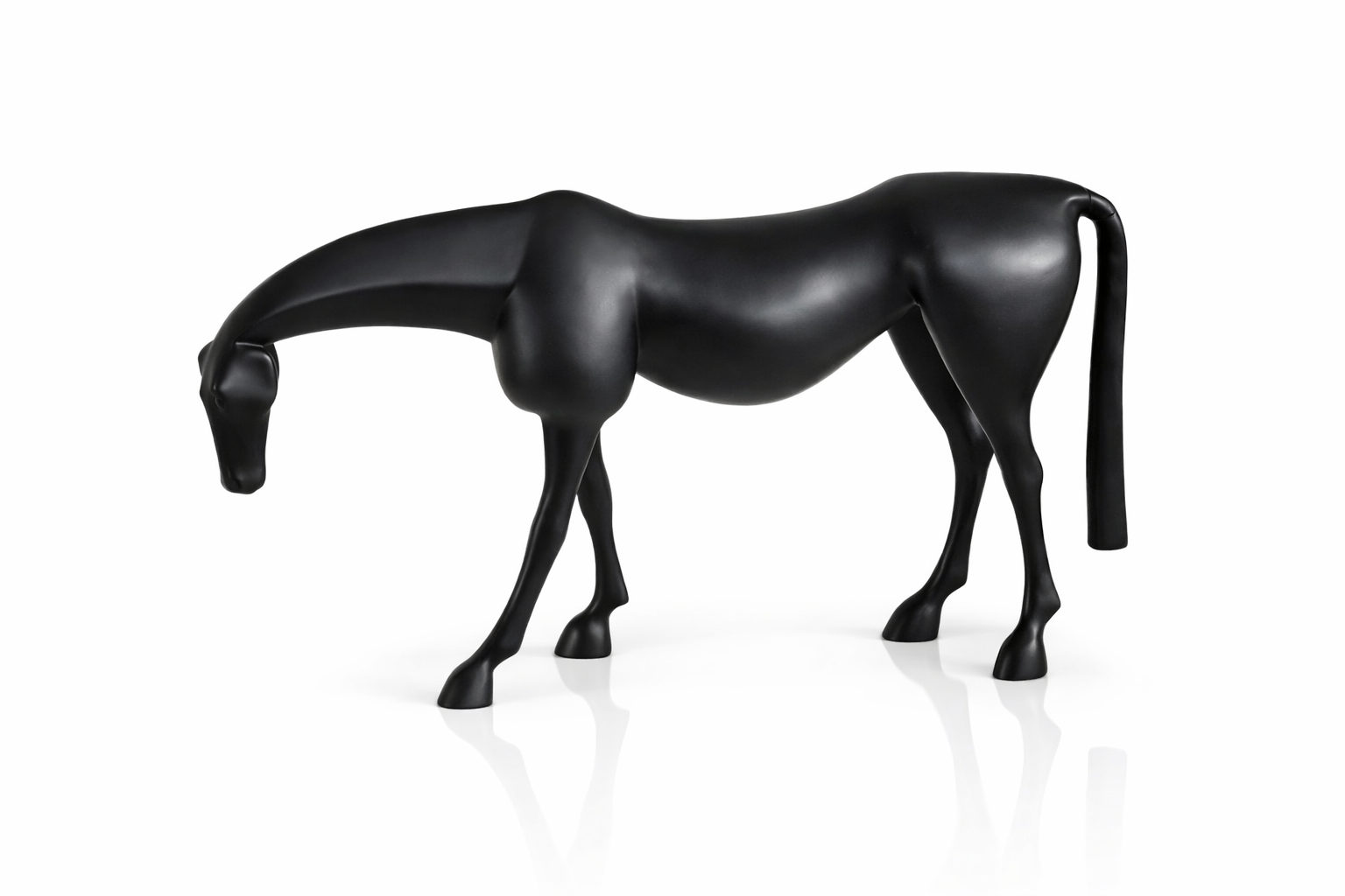 Modern Black Horse Sculpture