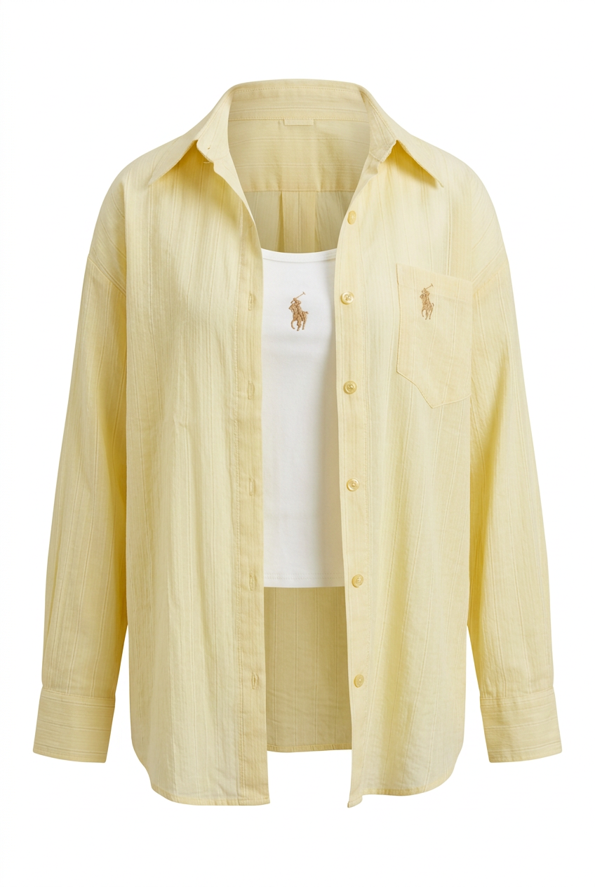 Toni Relaxed Shirt Set with Cami Top