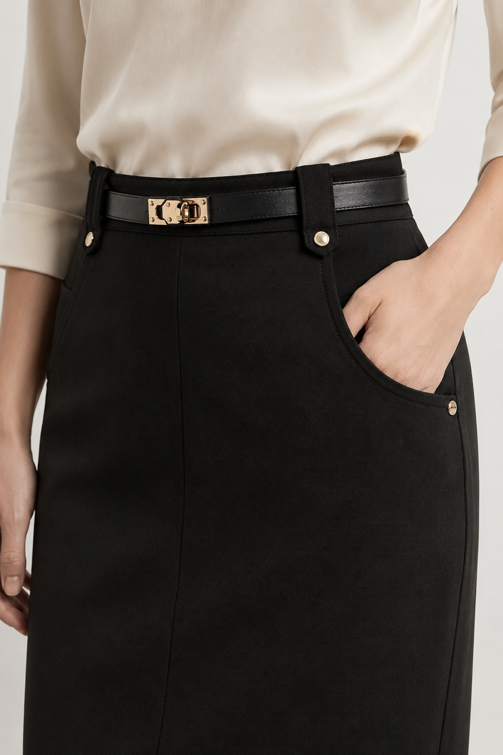 Audrey Belted Long Skirt