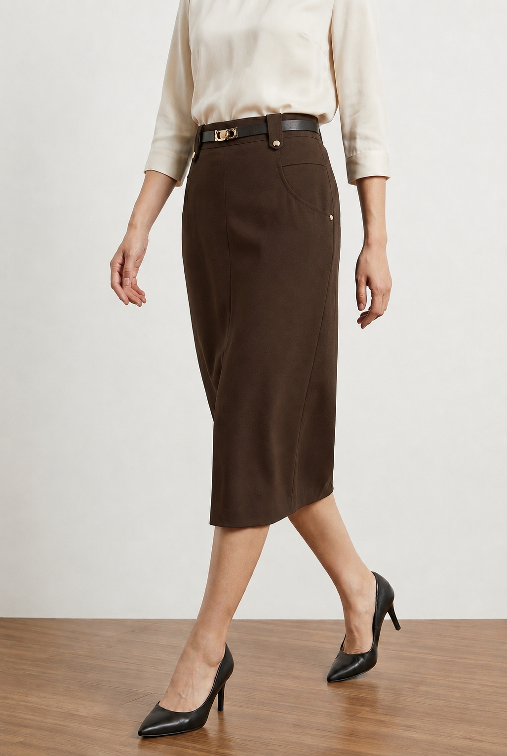 Audrey Belted Long Skirt