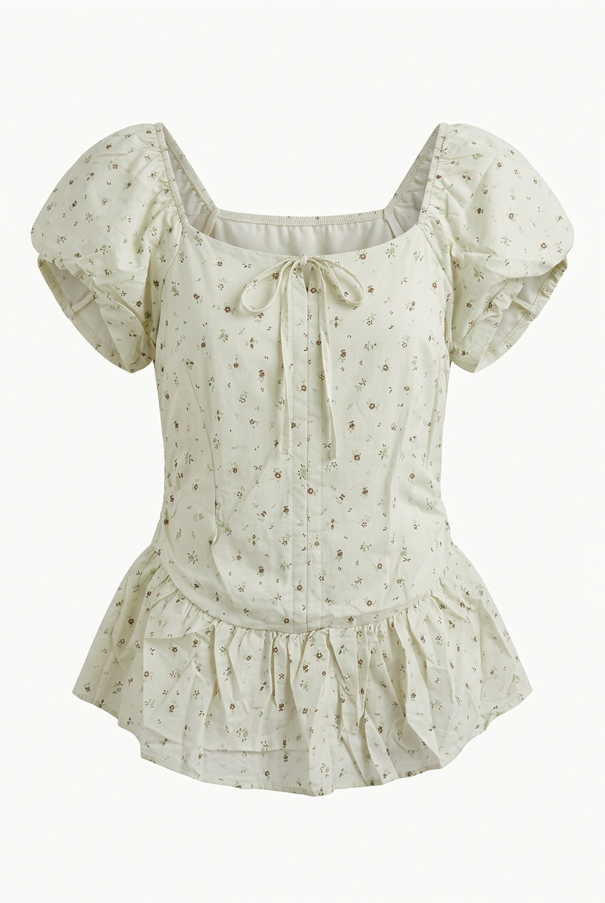 Hazel Floral Puff Top
