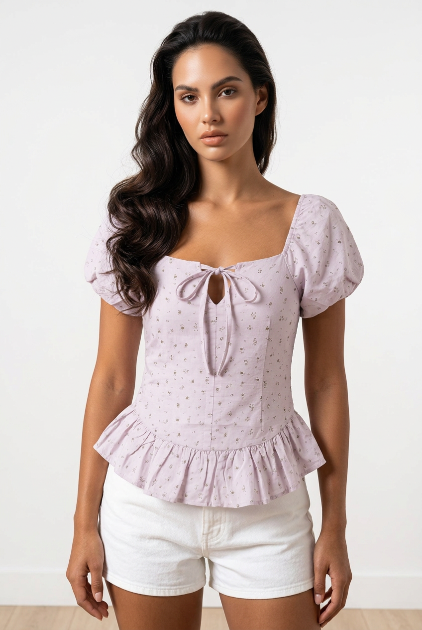Hazel Floral Puff Top