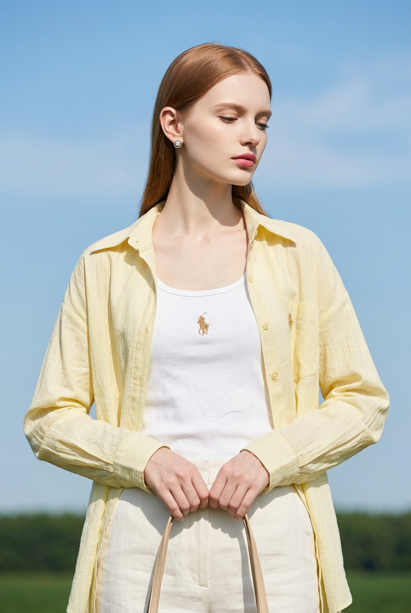 Toni Relaxed Shirt Set with Cami Top