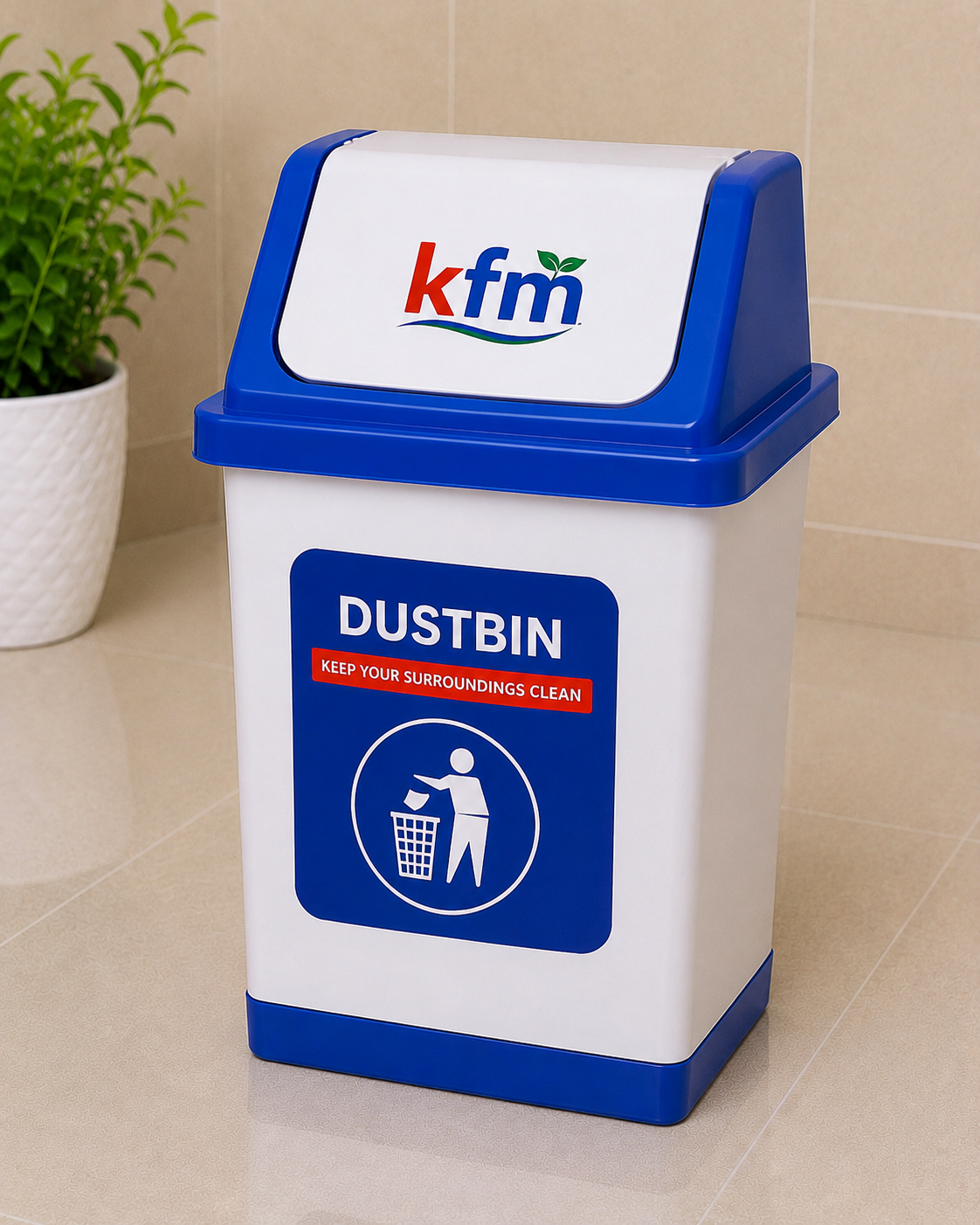 Plastic Push Lid Dustbin  3 sizes