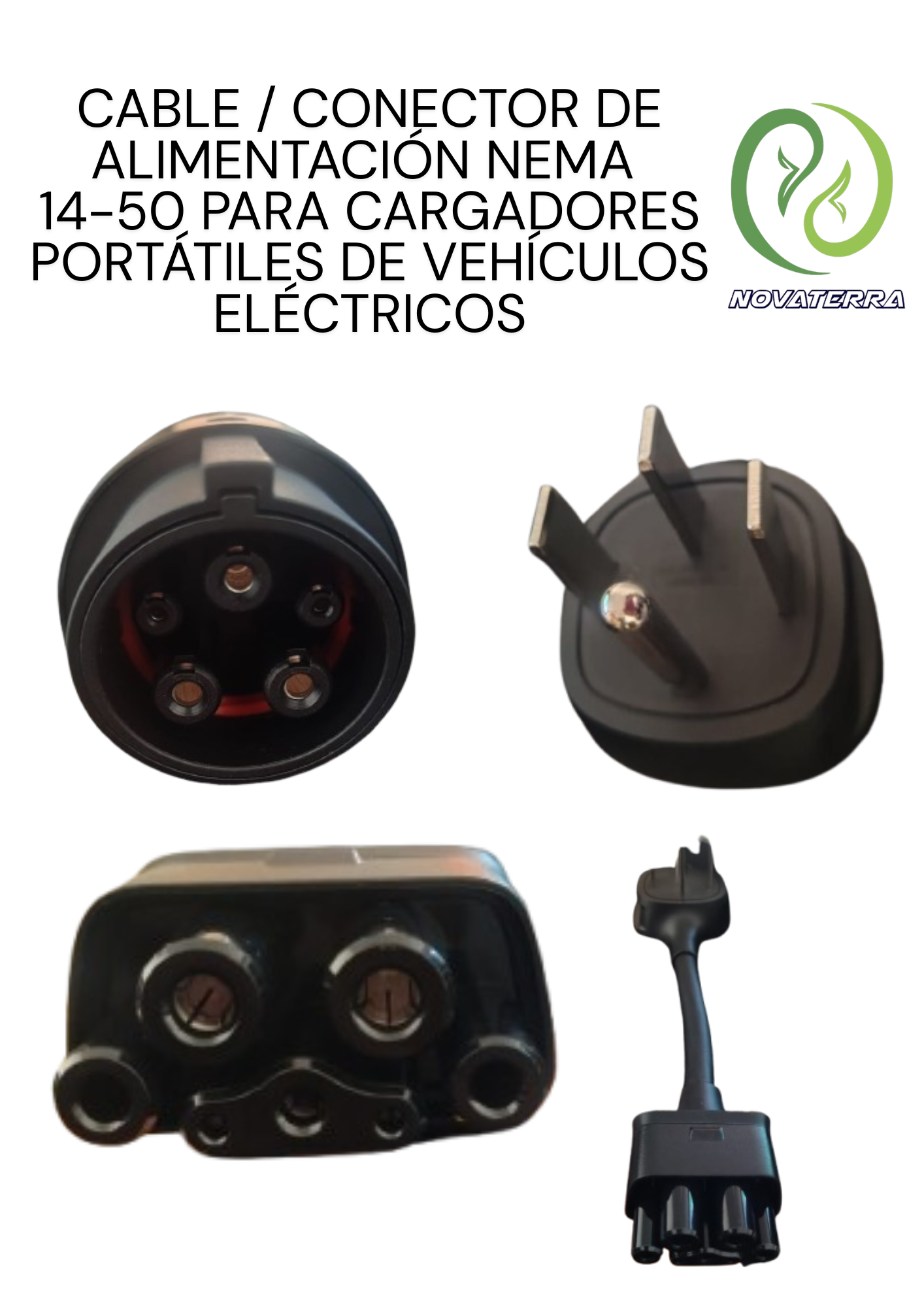 Cable / Conector de Alimentación NEMA 14-50 para Cargadores Portátiles de Vehículos Eléctricos