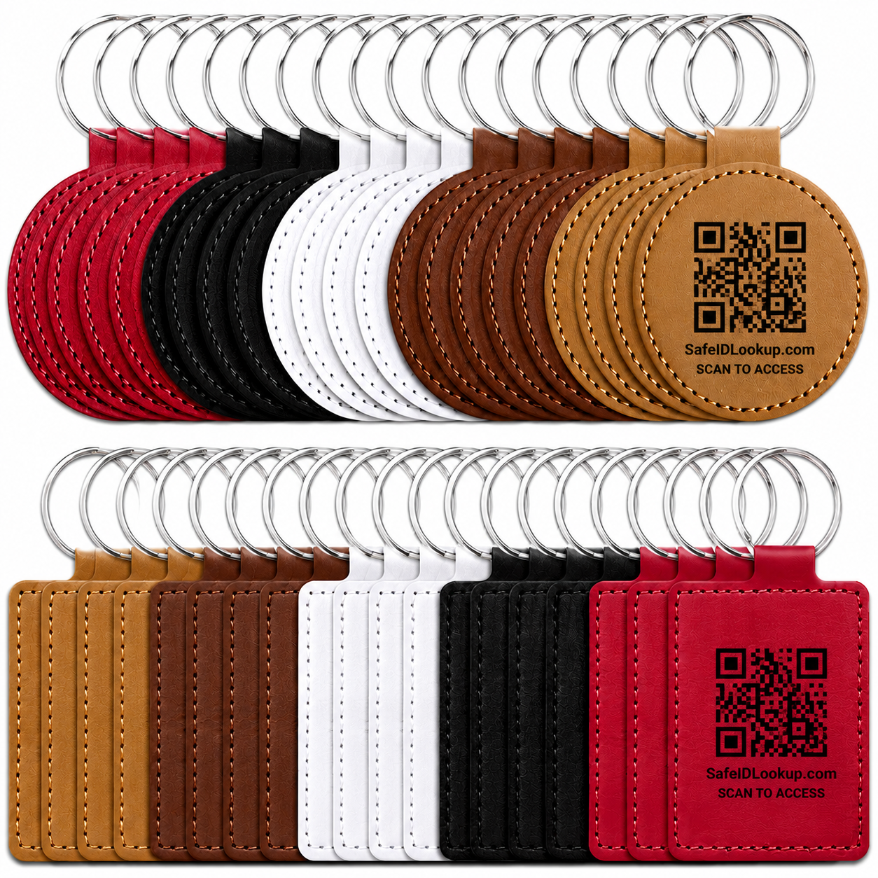 PU Leather QR Code Keychains