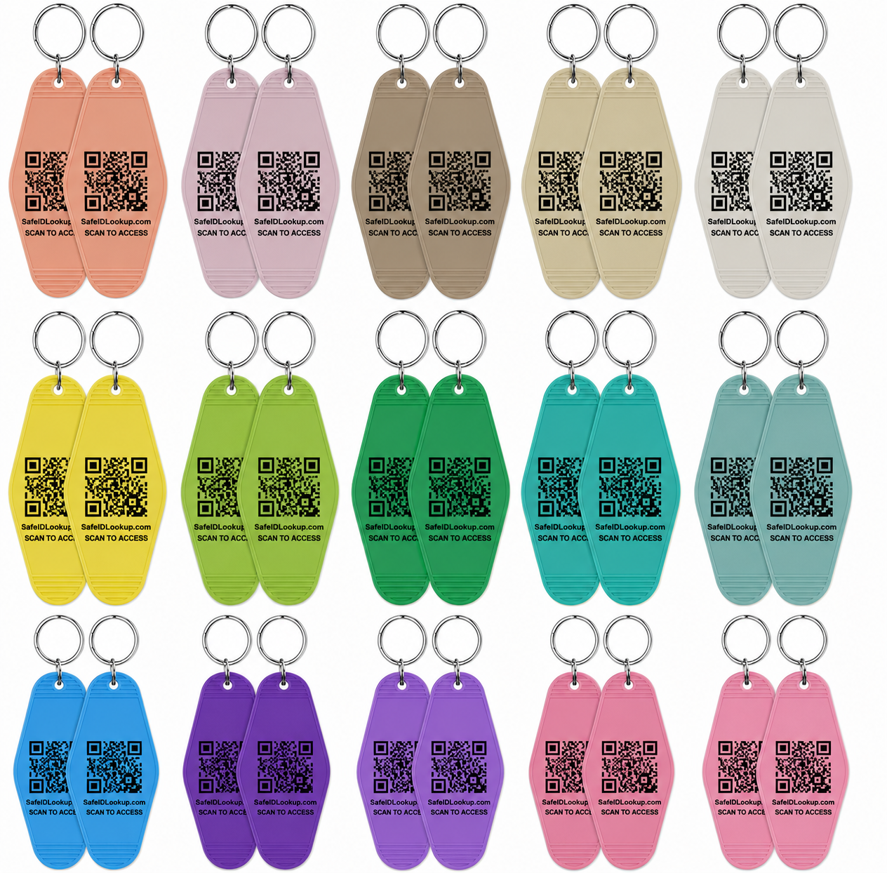 Hotel Colorful QR Code Keychain