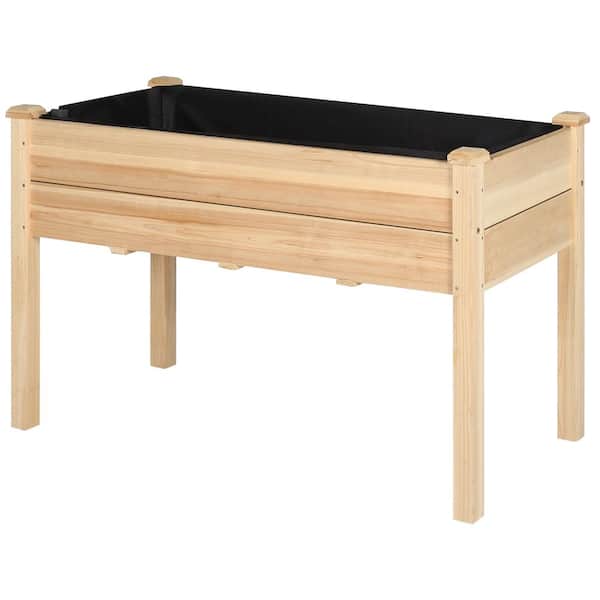 VEIKOUS 48 in. x 24 in. x 30 in. Cedar Wood Raised Garden Bed with Liner