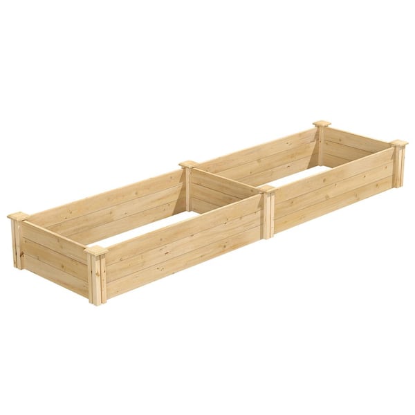 Greenes Fence Classic Unsanded Cedar Wood Rectangle Raised Garden Bed with 1/2 in. Thick Boards (96 in. L x 24 in. W x 10.5 in. H)
