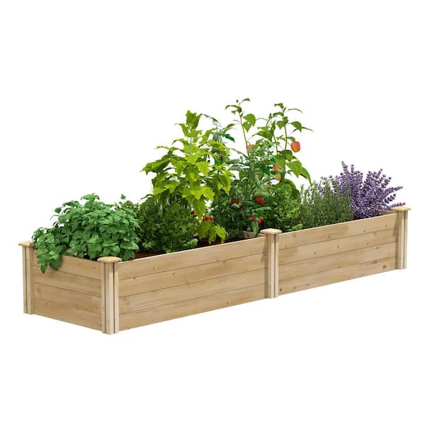 Greenes Fence 2 ft. x 8 ft. x 14 in. Original Cedar Raised Garden Bed