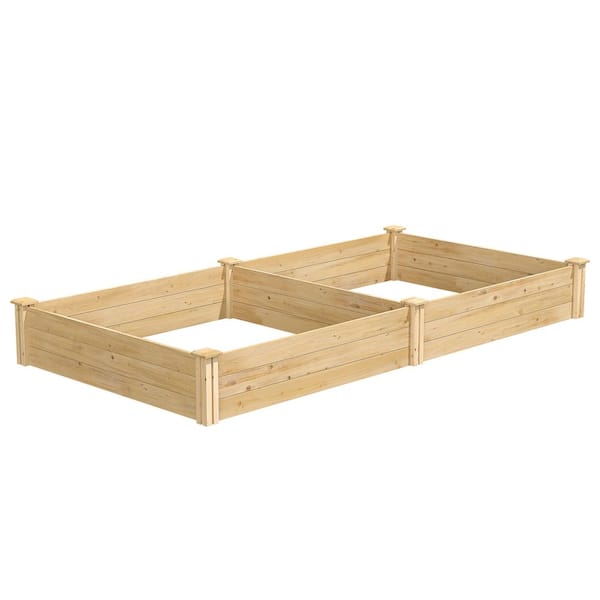 Greenes Fence Classic Unsanded Cedar Wood Rectangle Raised Garden Bed with 1/2 in. Thick Boards (96 in. L x 48 in. W x 10.5 in. H)