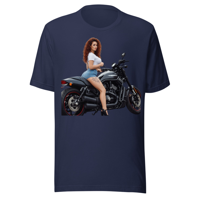 Motorcycle Girl Graphic T-Shirt