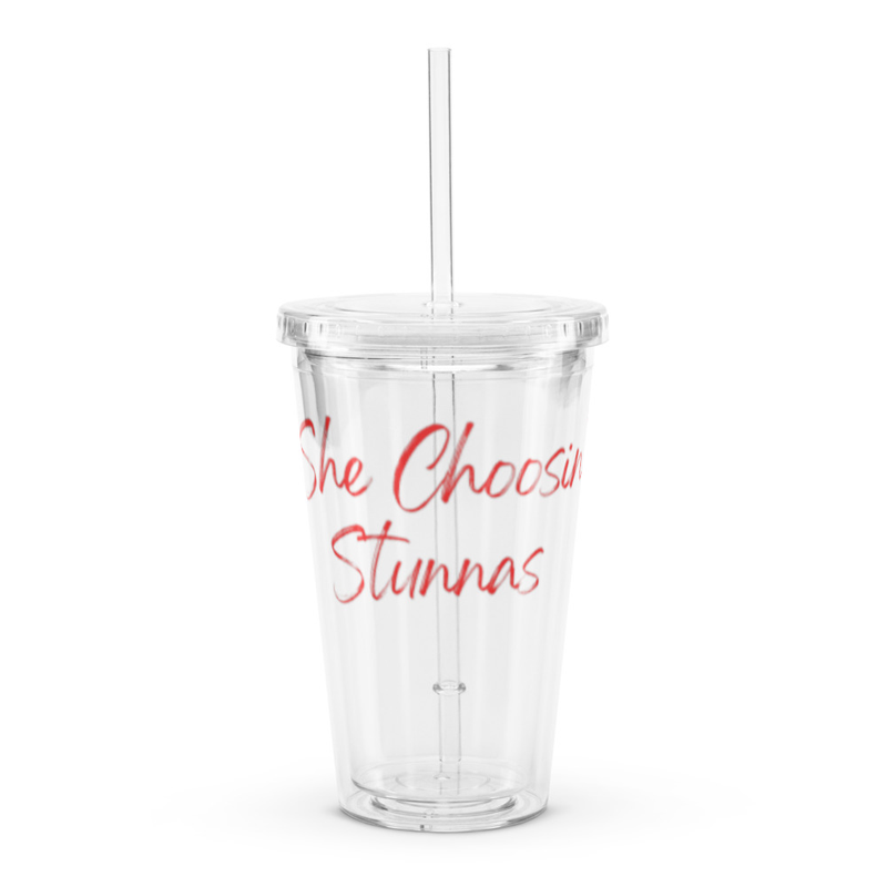 Clear plastic tumbler