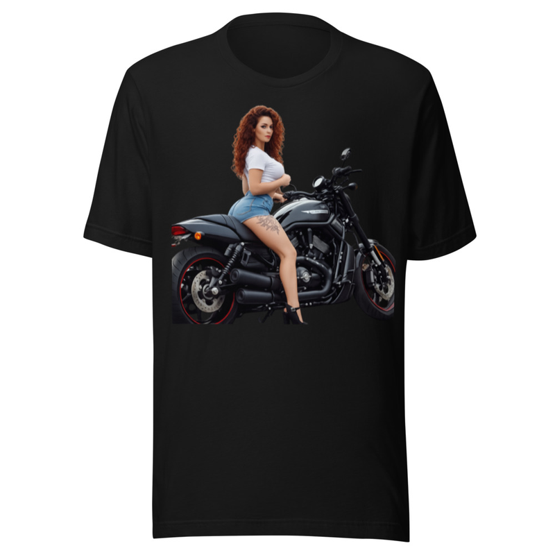 Motorcycle Girl Graphic T-Shirt
