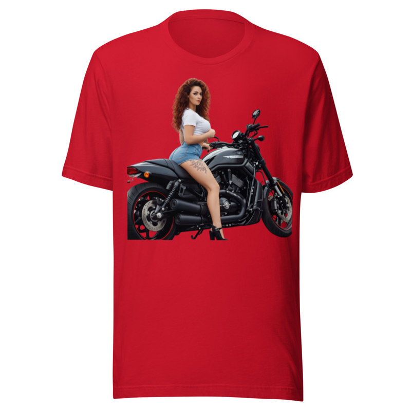 Motorcycle Girl Graphic T-Shirt