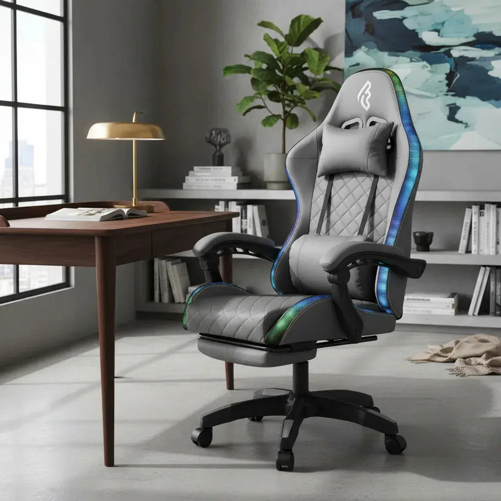 Cadeira Gamer RGB Reclinável até 120kg