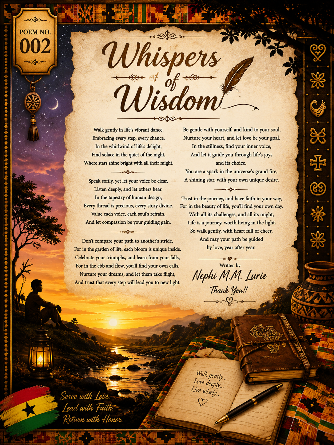 Whispers of Wisdom Digital Poem Poster