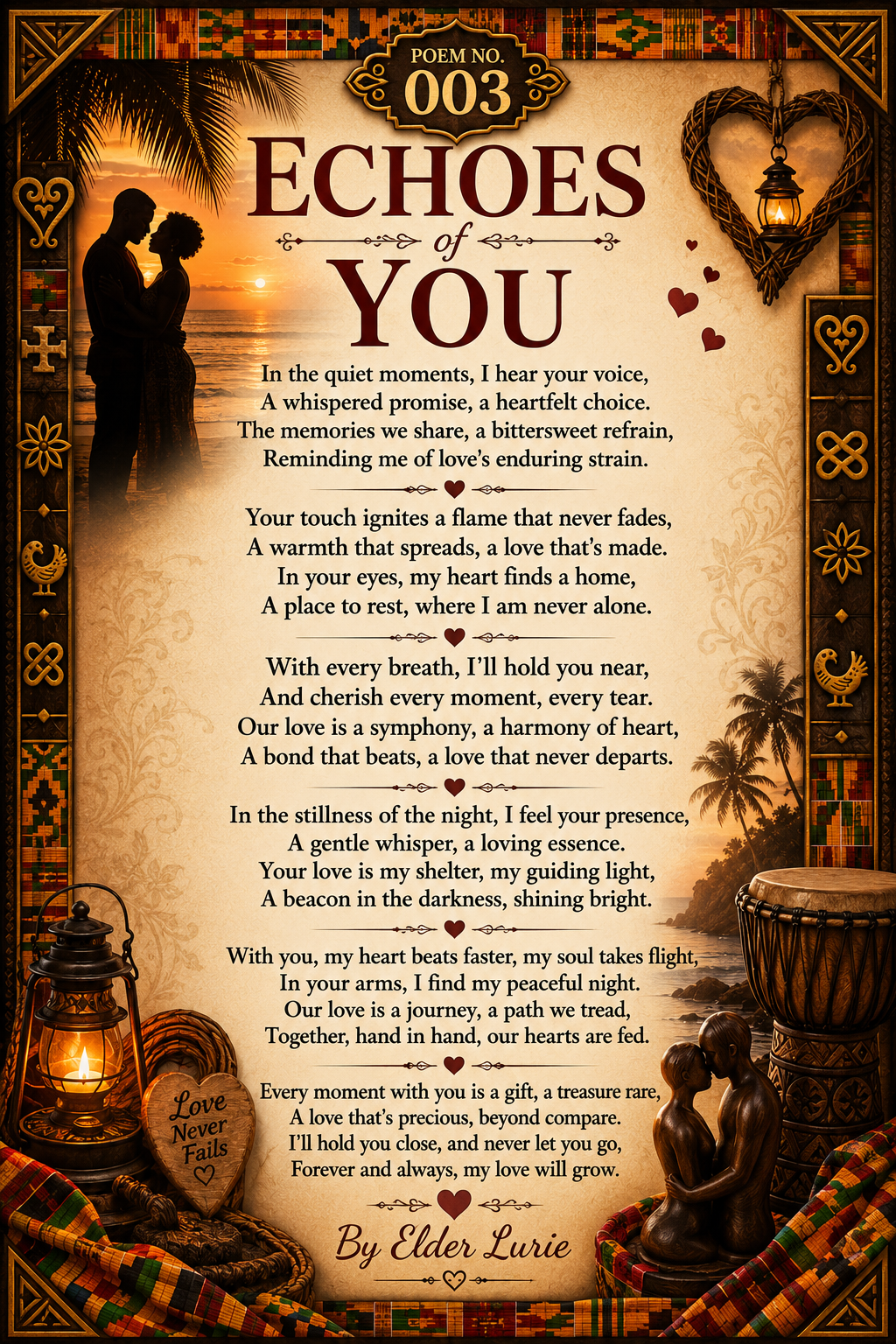 Echoes of You - Digital Love Poem Art Print
