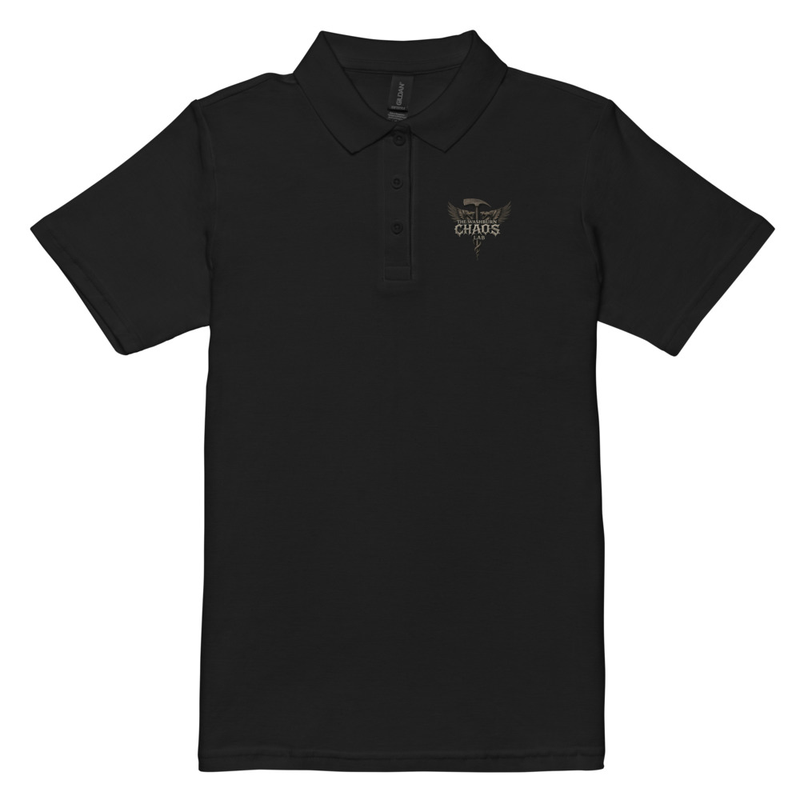 Washburn CHAOS Lab Logo Women’s pique polo shirt (Black)