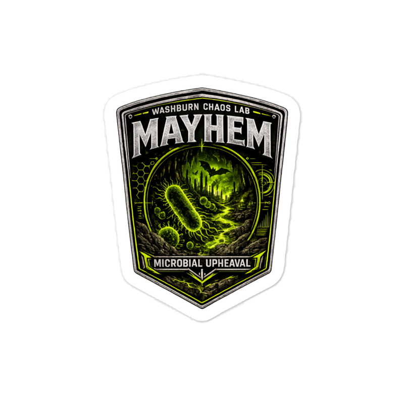 Kiss-cut vinyl decals: MAYHEM Division
