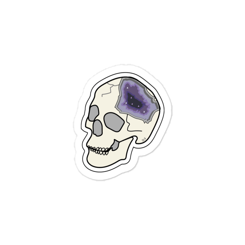 Skull Geode Vinyl Sticker Designed by June Lennox Stone (WCL Local Artist Series)