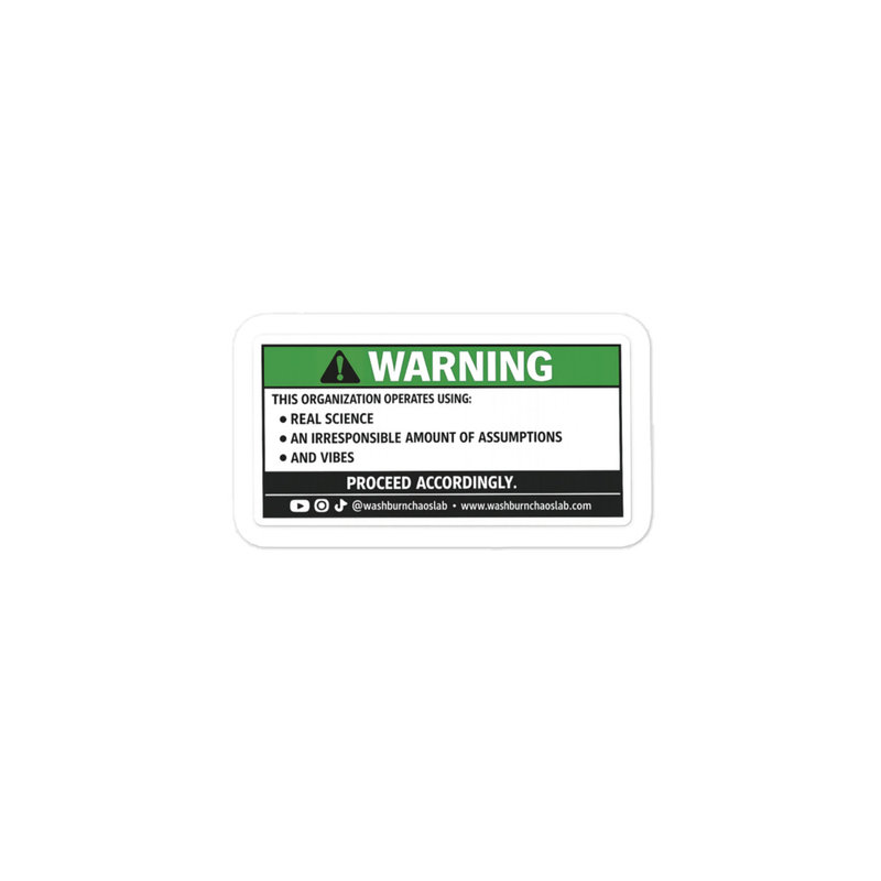 Kiss-cut vinyl decals: Warning This Operation Operates Using