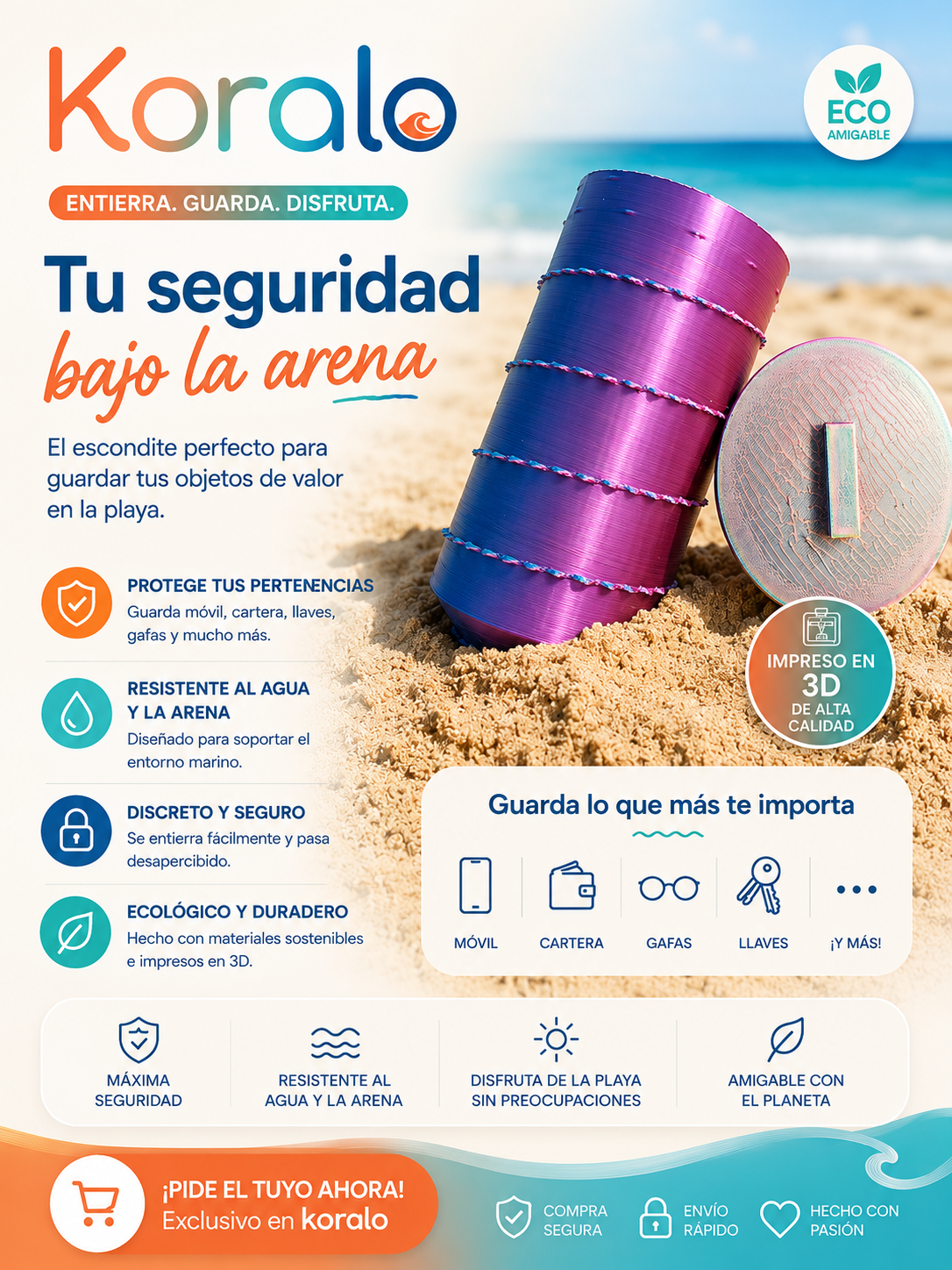 Contenedor de seguridad para playa