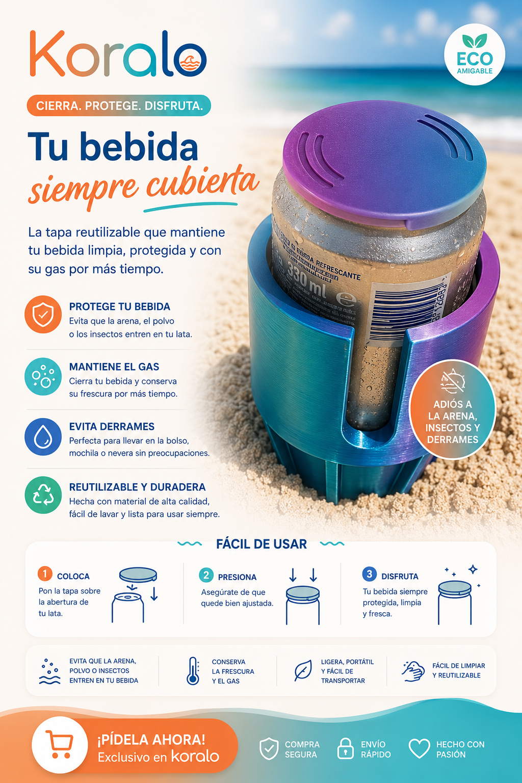 Tapa reutilizable